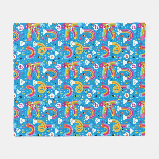 bewölkt Regenbogenregentropfen-Herzmuster Fleecedecke (Vorderseite (Horizontal))