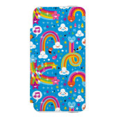 bewölkt Regenbogenregentropfen-Herzmuster Incipio iPhone Geldbeutel-Hülle (Folio Vorderseite)
