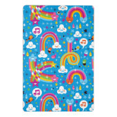 bewölkt Regenbogenregentropfen-Herzmuster Mini Klemmbrett (Rückseite)