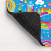 bewölkt Regenbogenregentropfen-Herzmuster Mousepad (Ecke)