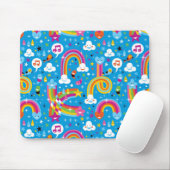 bewölkt Regenbogenregentropfen-Herzmuster Mousepad (Mit Mouse)