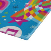 bewölkt Regenbogenregentropfen-Herzmuster Schneidebrett (Ecke)