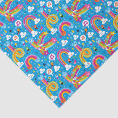 bewölkt Regenbogenregentropfen-Herzmuster Seidenpapier (Ausschnitt)