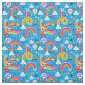 bewölkt Regenbogenregentropfen-Herzmuster Stoff (Muster)