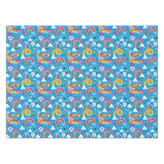 bewölkt Regenbogenregentropfen-Herzmuster Tischdecke (Vorderseite (Horizontal))