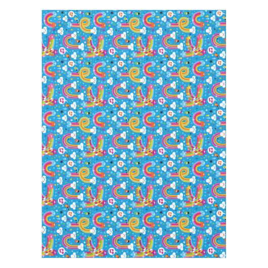 bewölkt Regenbogenregentropfen-Herzmuster Tischdecke (Vorderseite)