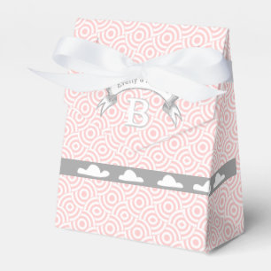 Bewölkt Rosa Gastgeschenk Hochzeit Box Monogramm N Geschenkschachtel