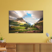 bewölkte Berge | Alpensee Leinwanddruck (Insitu (Wohnzimmer))