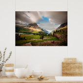 bewölkte Berge | Alpensee Poster (Küche)
