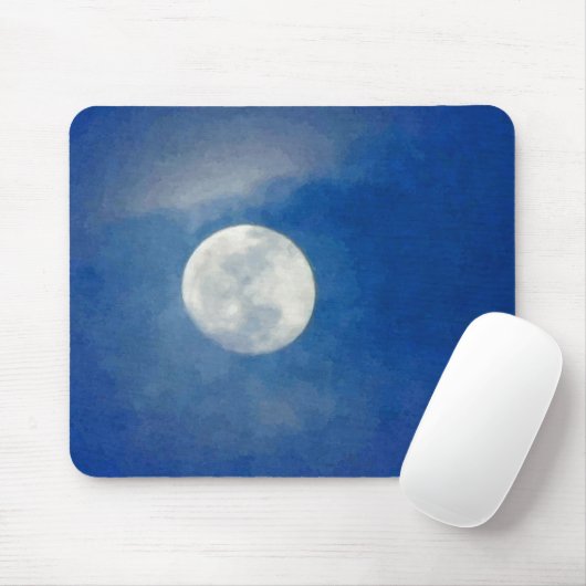 Bewölkte Mond-Malerei Mousepad (Mit Mouse)