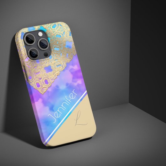 Bewölkte Ruhe: Die goldene Spitzen-Monogramm Case-Mate iPhone Hülle