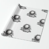 Bewölkte Sonne Geschenkpapier (Ungerollt)