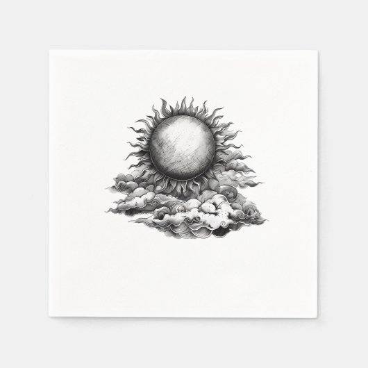Bewölkte Sonne Serviette (Vorderseite)