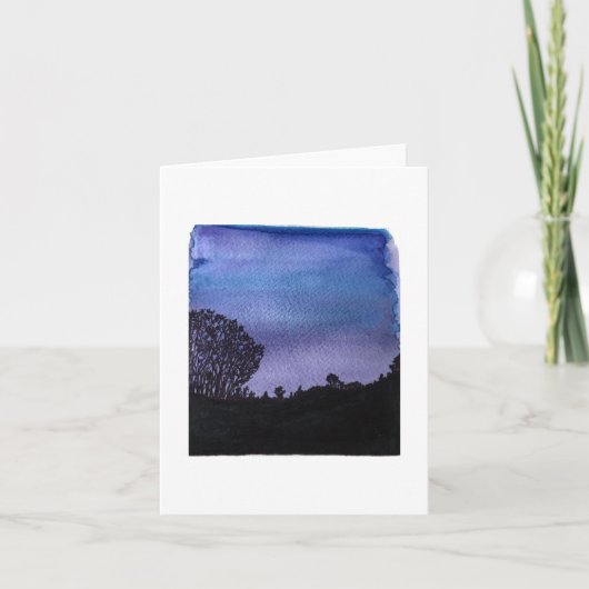 Bewölkter Abend Wasserfarbenfrohe Faltkarte Karte (Vorderseite)