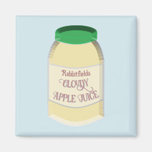 Bewölkter Apfelsaft Getränk Flasche Magnet