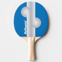 Bewölkter Blaue Himmel-Streifen-Loop mit Namen Tischtennis Schläger