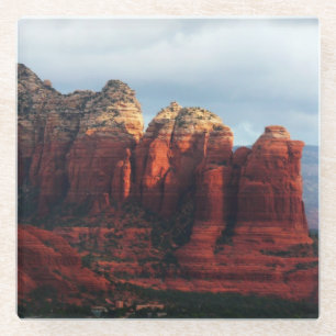 Bewölkter Coffee Pot Rock in Sedona Arizona Glasuntersetzer