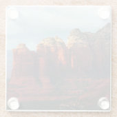 Bewölkter Coffee Pot Rock in Sedona Arizona Glasuntersetzer (Rückseite)