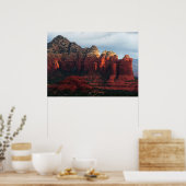 Bewölkter Coffee Pot Rock in Sedona Arizona Poster (Küche)