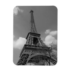 Bewölkter Eiffel in Schwarzweiss, 2015 Magnet