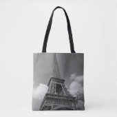 Bewölkter Eiffel in Schwarzweiss, 2015 Tasche (Vorderseite)