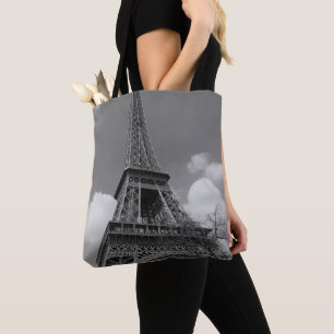 Bewölkter Eiffel in Schwarzweiss, 2015 Tasche