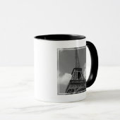 Bewölkter Eiffel in Schwarzweiss, 2015 Tasse (VorderseiteRechts)