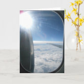 "Bewölkter Himmel Flugzeug" Geburtstagskarte Karte (Gelbe Blume)