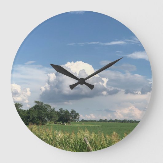 Bewölkter Himmel Große Wanduhr (Vorderseite)