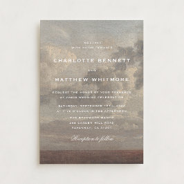 Bewölkter Himmel Landschaft Kunst Hochzeitseinladu Einladung