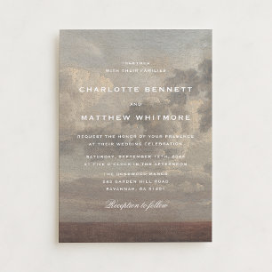 Bewölkter Himmel Landschaft Kunst Hochzeitseinladu Einladung