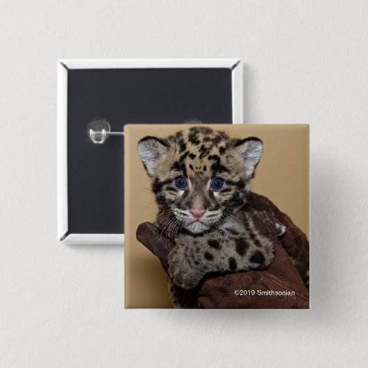 Bewölkter Leopard CUB Button (Vorne & Hinten)