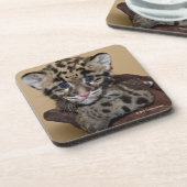 Bewölkter Leopard CUB Getränkeuntersetzer (Linke Seite)