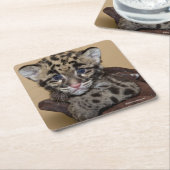 Bewölkter Leopard CUB Rechteckiger Pappuntersetzer (angewinkelt)