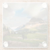 Bewölkter Mountains| alpiner See Glasuntersetzer (Rückseite)