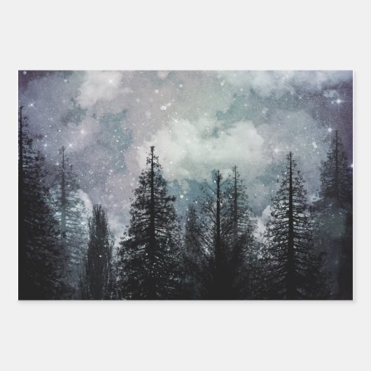 Bewölkter Pinienwald Geschenkpapier Set (Vorderseite 3)
