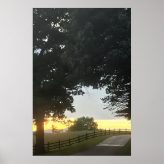 Bewölkter Sonnenuntergang am Nachmittag Poster