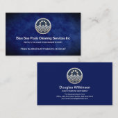 Bewölkung mit blauem Wasser Pflege des Pools Visitenkarte (Vorne/Hinten)