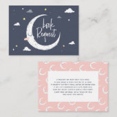 Bewölkung, Mond & Stern Babydusche auf Anfrage Visitenkarte (Vorne/Hinten)