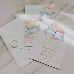 Bewölkung und Sterne - Aufdeckung der Geschlechtsz Einladung