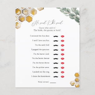 Bewollte er sein, sagte sie sagte Brautparty Game