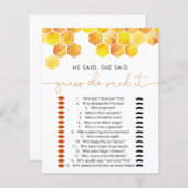 Bewollte er sein, sagte sie sagte Brautparty Game (Vorne/Hinten)