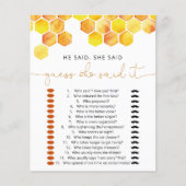 Bewollte er sein, sagte sie sagte Brautparty Game (Vorderseite)