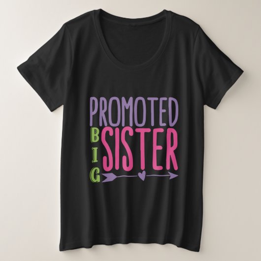 Beworben Big Sister - Big Sister Reveal Große Größe T-Shirt (Design vorne)