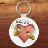 Bewunderbare Bienen und Herzform Schlüsselanhänger (Vorderseite)