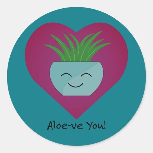 Bewunderlich Funny Aloeve You Aloe Runder Aufkleber (Vorderseite)