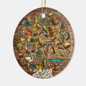 Bewundern Sie das Meldungsjahr des mexikanischen I Keramik Ornament (Links)