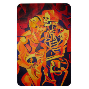 Bewundern Sie die bunte geometrische Kunst des Tod Magnet