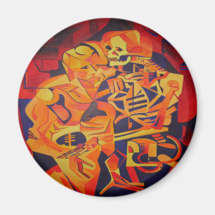 Bewundern Sie die bunte geometrische Kunst des Tod Magnet