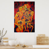 Bewundern Sie die bunte geometrische Kunst des Tod Poster (Küche)